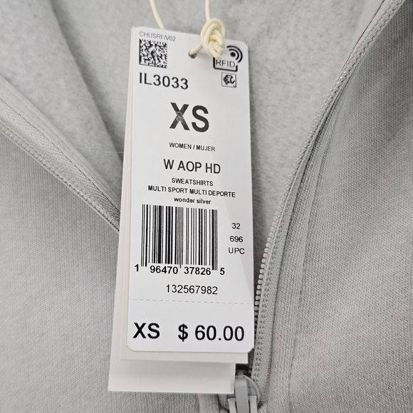 Adidas Women's Floral Graphic 3-Stripes Fleece Cropped Loose Fit Hoodie Size XS - Picture 8 of 12